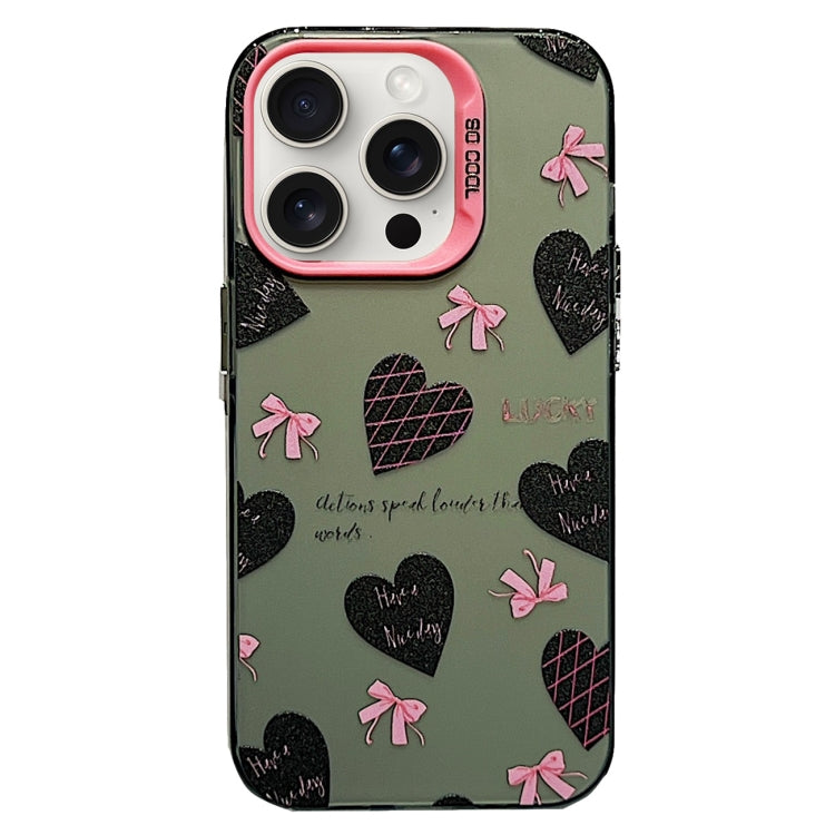 For iPhone 15 Pro Sweet Cool Bow PC Phone Case(Love Heart) - HoMEdemic™ 