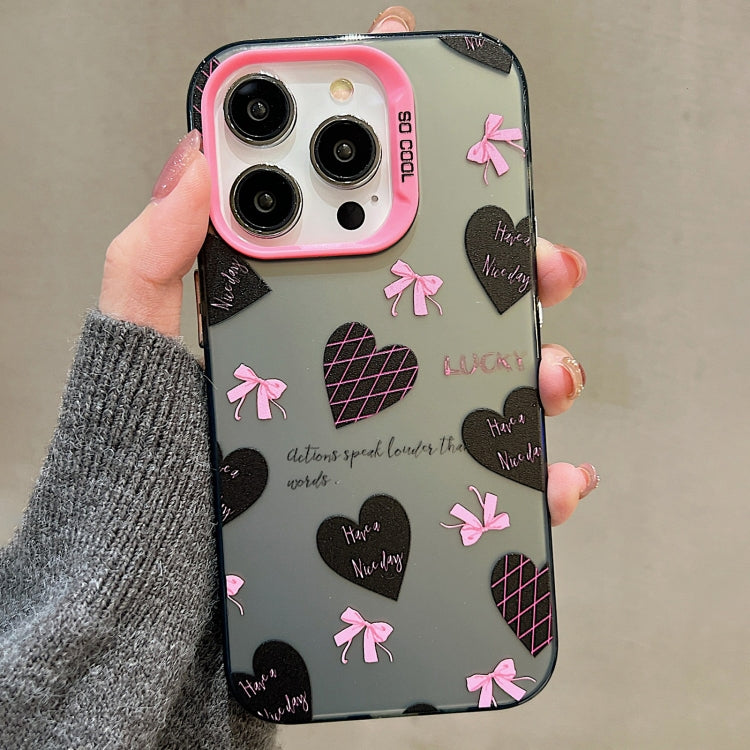 For iPhone 15 Pro Sweet Cool Bow PC Phone Case(Love Heart) - HoMEdemic™ 