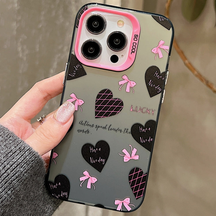 For iPhone 15 Pro Sweet Cool Bow PC Phone Case(Love Heart) - HoMEdemic™ 