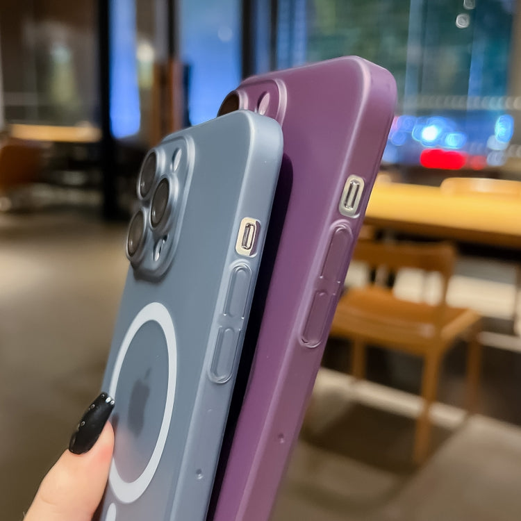 For iPhone 15 Pro Ultra-thin MagSafe Frosted PC Phone Case(Clear Deep Purple) - HoMEdemic™ 