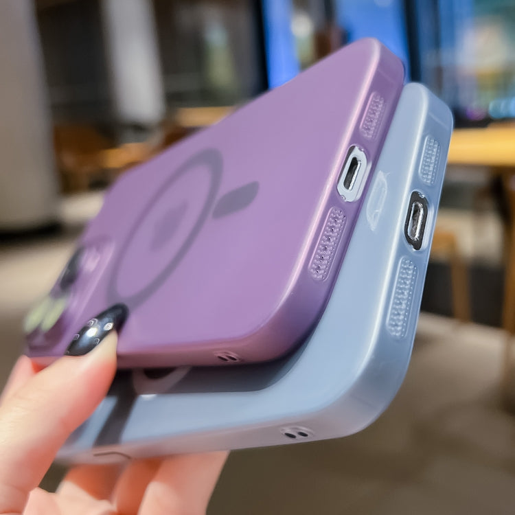 For iPhone 15 Pro Ultra-thin MagSafe Frosted PC Phone Case(Clear Deep Purple) - HoMEdemic™ 