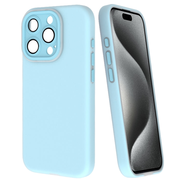 For iPhone 15 Pro Fine Hole Dopamine PC Phone Case(Blue) - HoMEdemic™ 