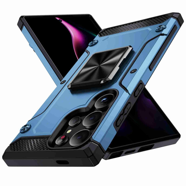 For Samsung Galaxy S24 Ultra 5G Shockproof Metal Holder Phone Case(Navy Blue) - HoMEdemic™ 