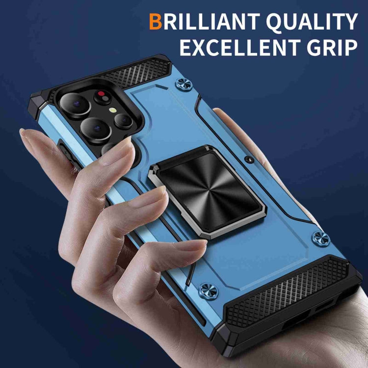 For Samsung Galaxy S24 Ultra 5G Shockproof Metal Holder Phone Case(Navy Blue) - HoMEdemic™ 