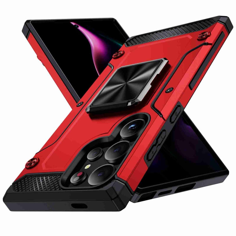 For Samsung Galaxy S24 Ultra 5G Shockproof Metal Holder Phone Case(Red) - HoMEdemic™ 