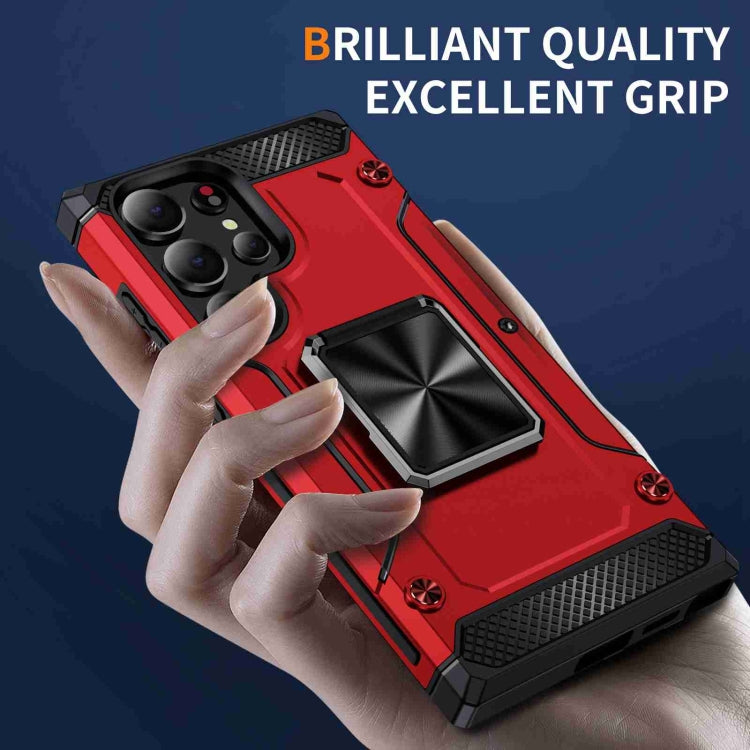 For Samsung Galaxy S24 Ultra 5G Shockproof Metal Holder Phone Case(Red) - HoMEdemic™ 
