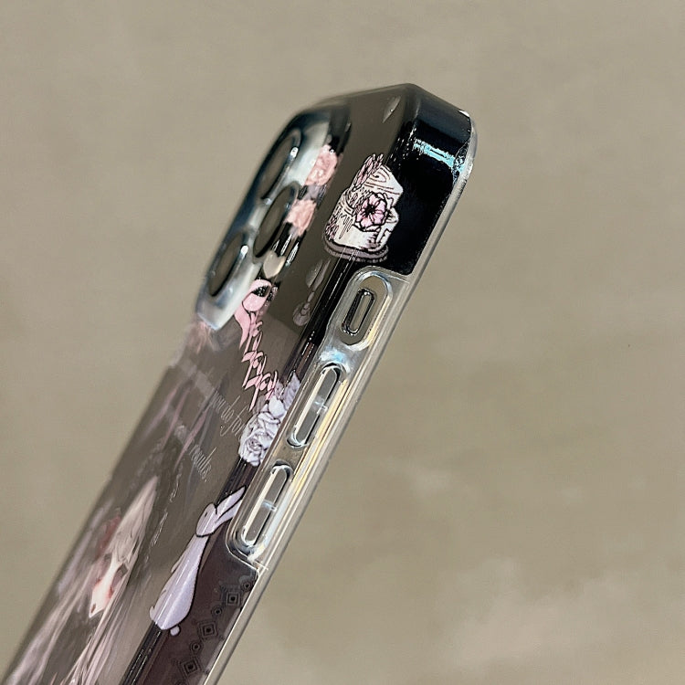 For iPhone 15 Pro Double Sided IMD Full Coverage TPU Phone Case(Rabbit Ears Rose Cake Girl) - HoMEdemic™ 