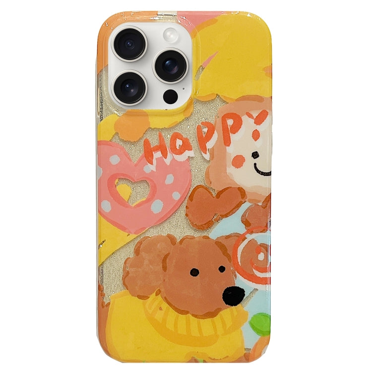 For iPhone 15 Pro Double Sided IMD Full Coverage TPU Phone Case(Sweater Puppy Love) - HoMEdemic™ 