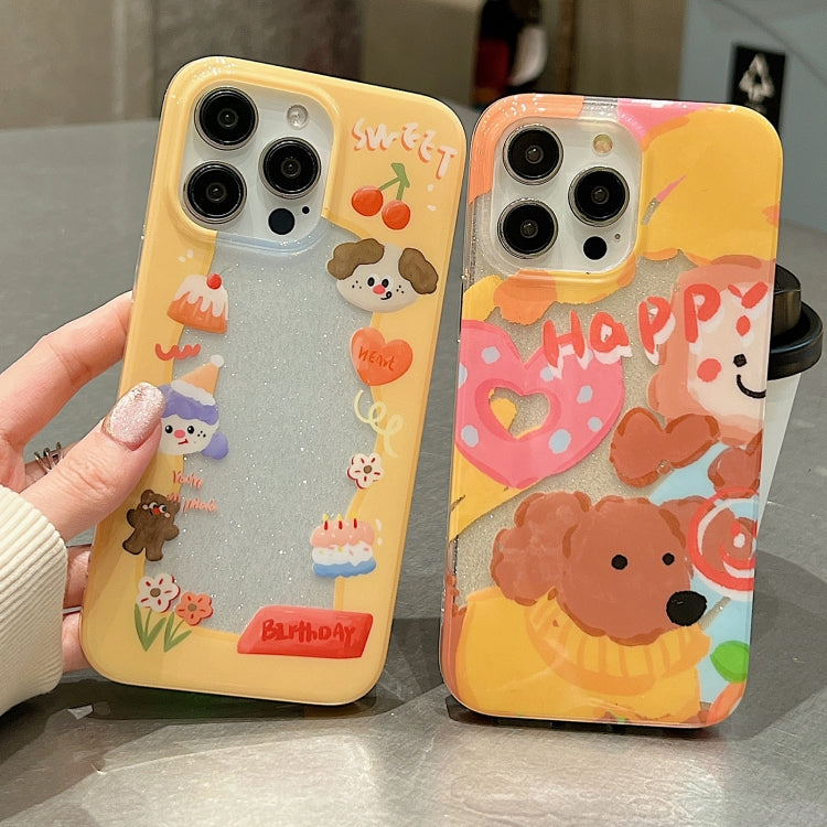 For iPhone 15 Pro Double Sided IMD Full Coverage TPU Phone Case(Sweater Puppy Love) - HoMEdemic™ 