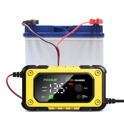 FOXSUR 7A 12V Car / Motorcycle Smart Battery Charger, Plug Type:EU Plug(Yellow) - HoMEdemic™ 