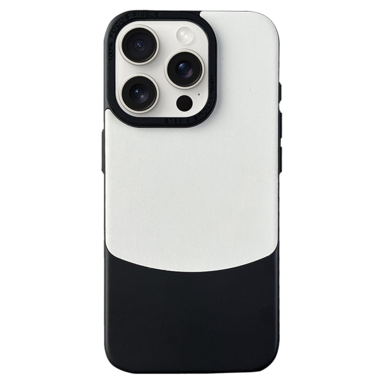 For iPhone 15 Pro Napa Texture PC + Leather Phone Case(Panda Black) - HoMEdemic™ 