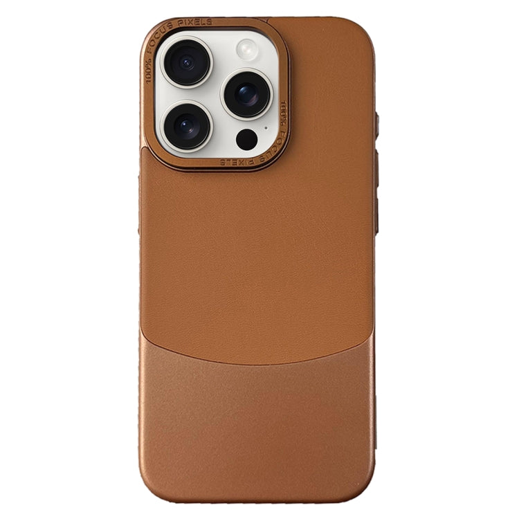 For iPhone 15 Pro Napa Texture PC + Leather Phone Case(Brown) - HoMEdemic™ 