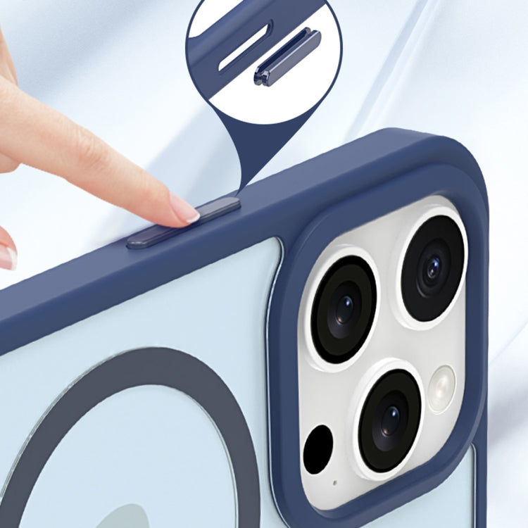 For iPhone 15 Pro Metal Button Skin Feel Matte MagSafe Shockproof Phone Case(White) - HoMEdemic™ 