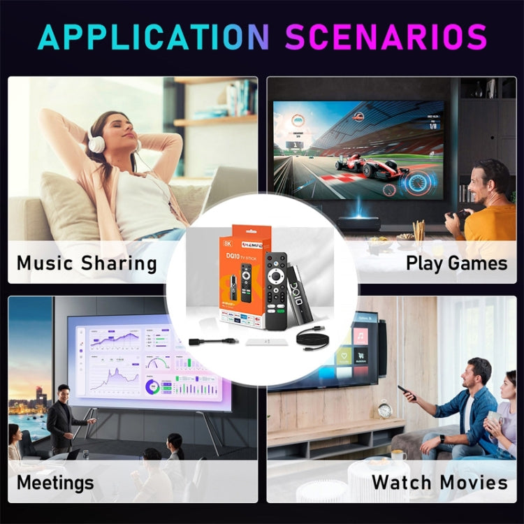 LEMFO DQ10 Allwinner H618 Quad Core ARM Cortex A53 8K HD Android TV Stick, RAM:2GB+16GB(EU Plug) - HoMEdemic™ 