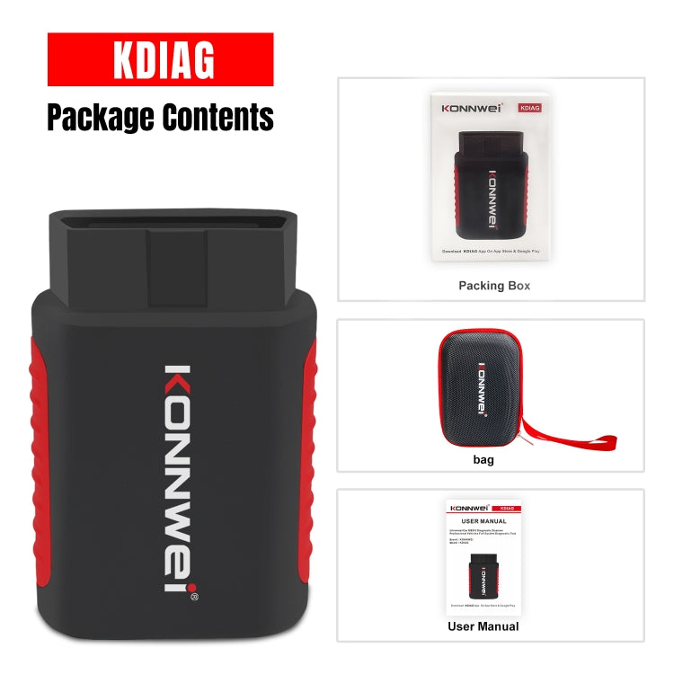 KONNWEI K DIAG Car OBDII Full System Diagnostic Scanner(Black Red) - HoMEdemic™ 