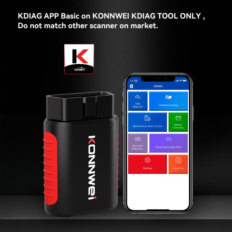 KONNWEI K DIAG Car OBDII Full System Diagnostic Scanner(Black Red) - HoMEdemic™ 