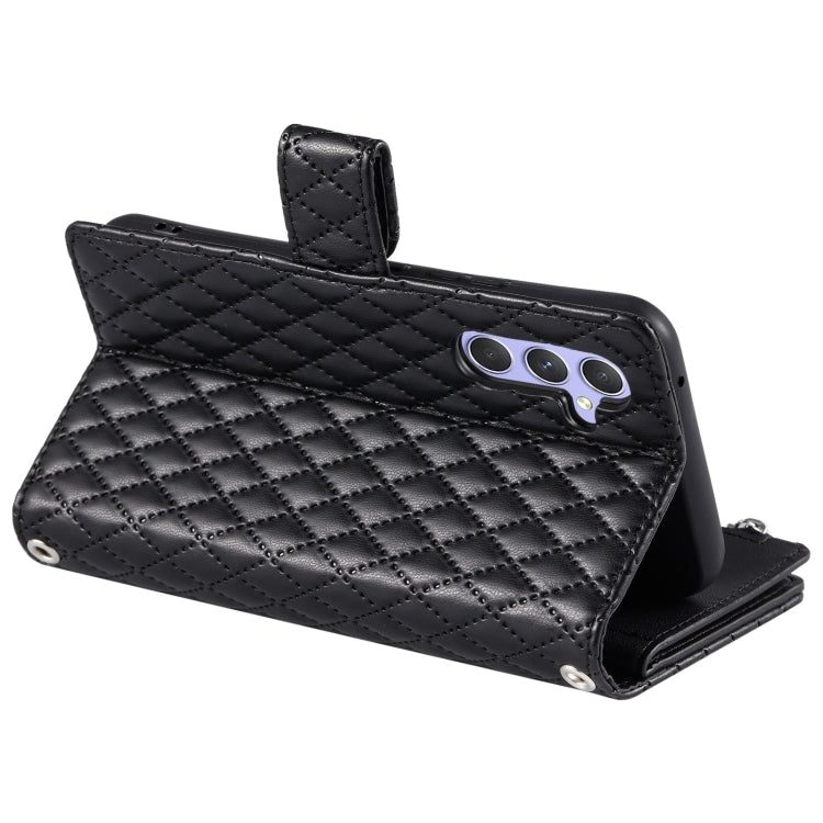 For Samsung Galaxy S24 5G Glitter Lattice Zipper Wallet Leather Phone Case(Black) - HoMEdemic™ 