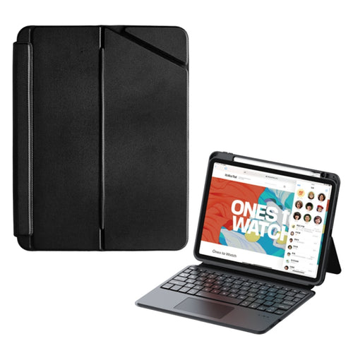 For iPad 10.2 ZGA K01 Wireless Bluetooth Magnetic Keyboard Tablet Leather Case(Black) - HoMEdemic™ 