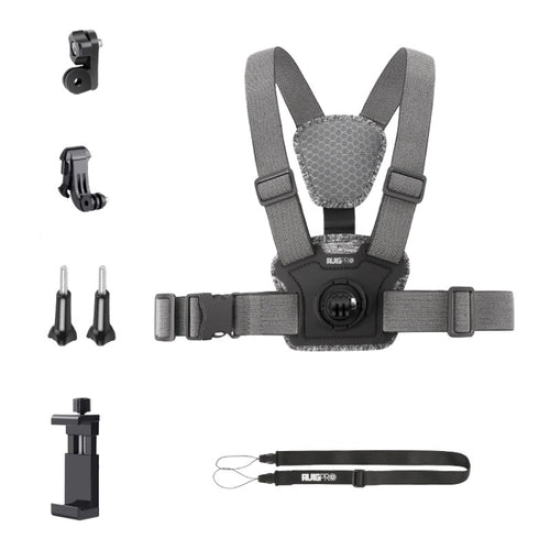 6 in 1 Phone Clamp Adjustable Body Mount Belt Chest Strap with Mount & Screw(Grey) - HoMEdemic™ 