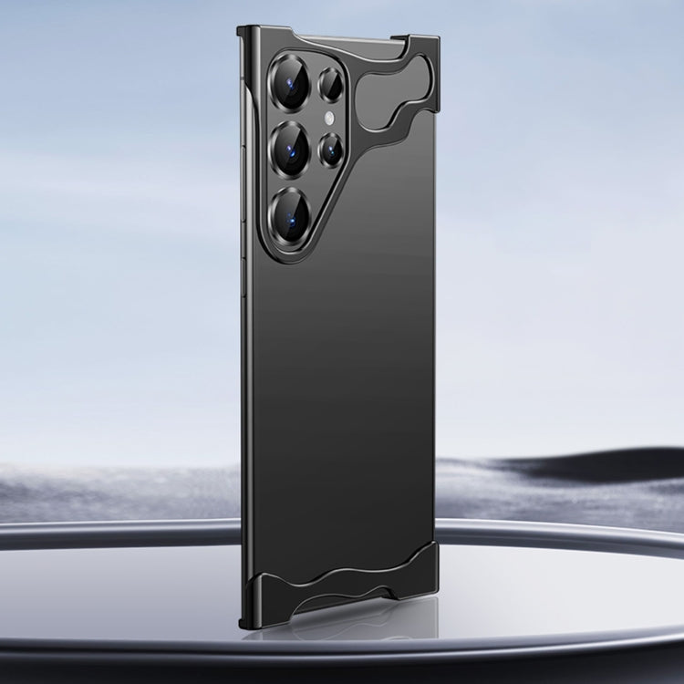 For Samsung Galaxy S24 Ultra 5G Frameless Metal Corner Pad Phone Case with Lens Film(Black) - HoMEdemic™ 