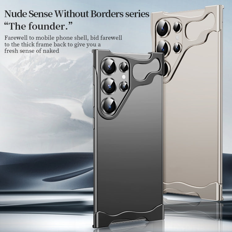 For Samsung Galaxy S24 Ultra 5G Frameless Metal Corner Pad Phone Case with Lens Film(Black) - HoMEdemic™ 