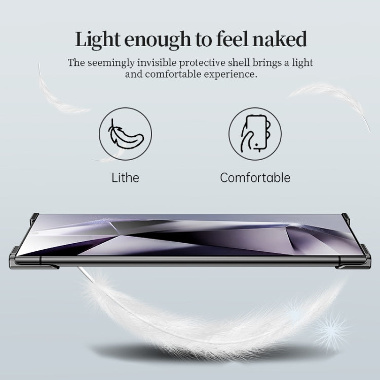 For Samsung Galaxy S24 Ultra 5G Frameless Metal Corner Pad Phone Case with Lens Film(Black) - HoMEdemic™ 