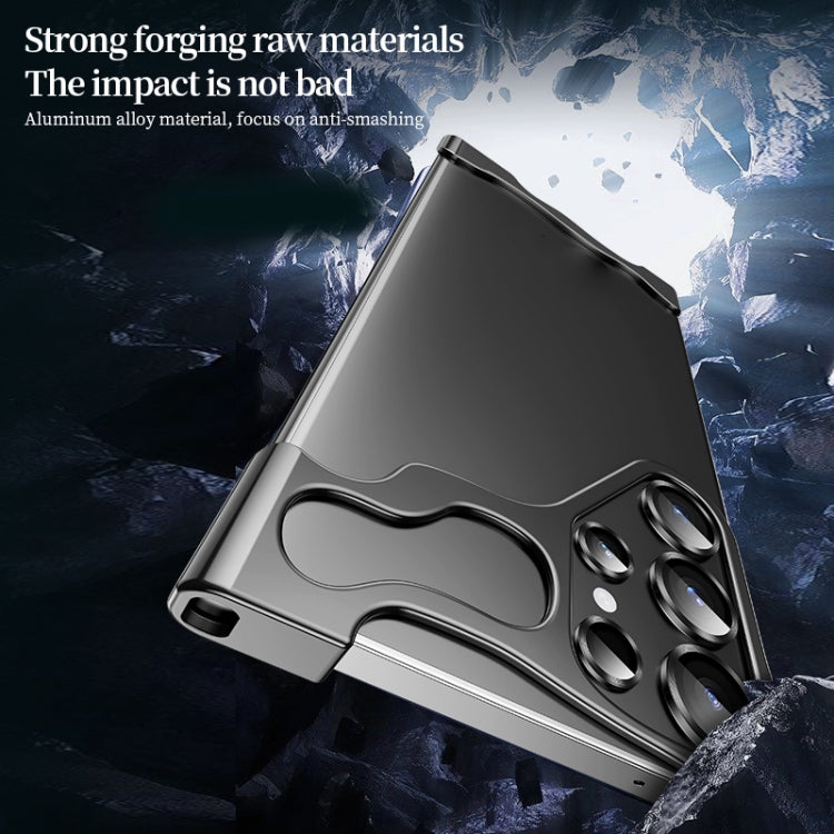 For Samsung Galaxy S24 Ultra 5G Frameless Metal Corner Pad Phone Case with Lens Film(Silver) - HoMEdemic™ 