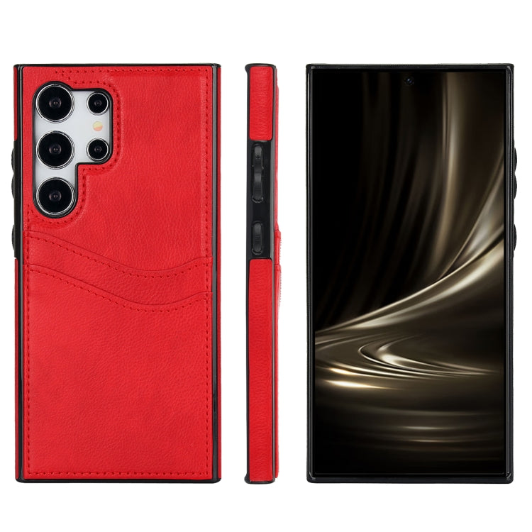 For Samsung Galaxy S24 Ultra 5G Litchi Leather Skin Card Slots Phone Case(Red) - HoMEdemic™ 