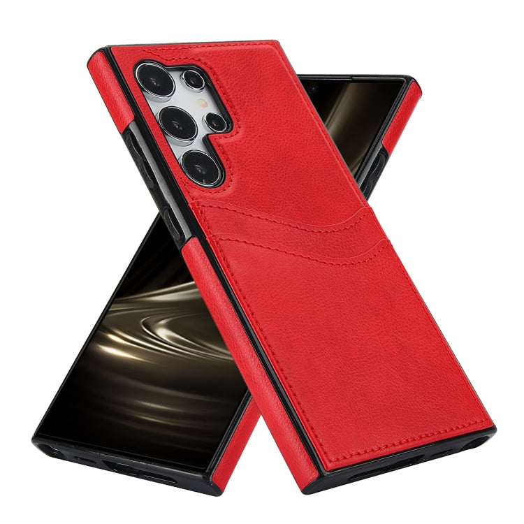 For Samsung Galaxy S24 Ultra 5G Litchi Leather Skin Card Slots Phone Case(Red) - HoMEdemic™ 