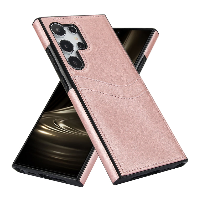 For Samsung Galaxy S24 Ultra 5G Litchi Leather Skin Card Slots Phone Case(Rose Gold) - HoMEdemic™ 