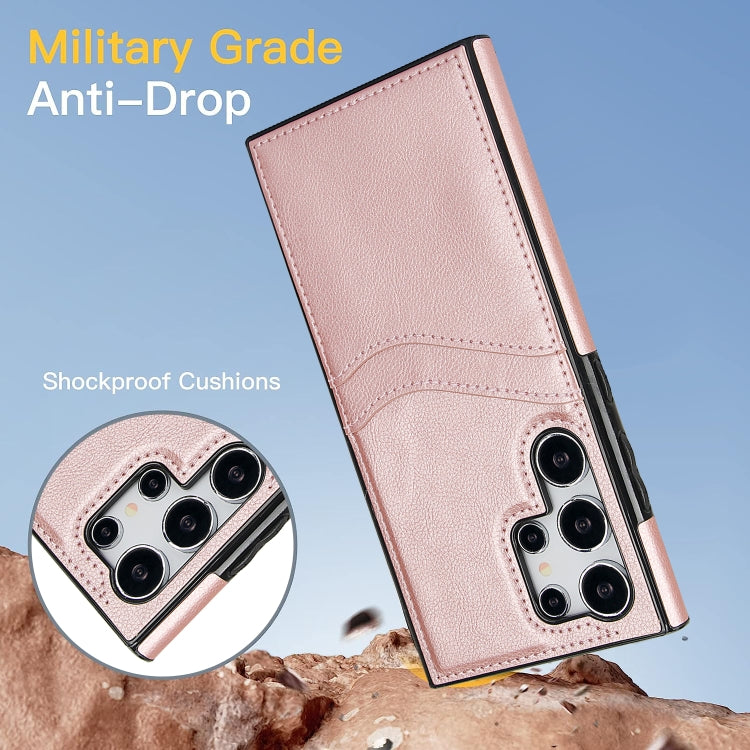 For Samsung Galaxy S24 Ultra 5G Litchi Leather Skin Card Slots Phone Case(Rose Gold) - HoMEdemic™ 