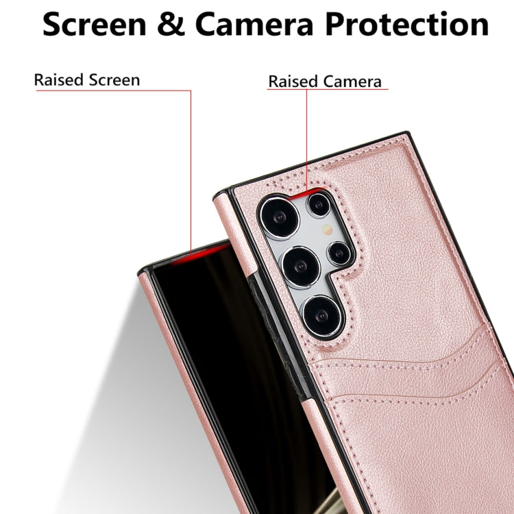 For Samsung Galaxy S24 Ultra 5G Litchi Leather Skin Card Slots Phone Case(Rose Gold) - HoMEdemic™ 