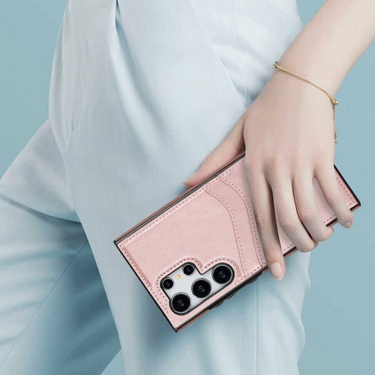 For Samsung Galaxy S24 Ultra 5G Litchi Leather Skin Card Slots Phone Case(Rose Gold) - HoMEdemic™ 