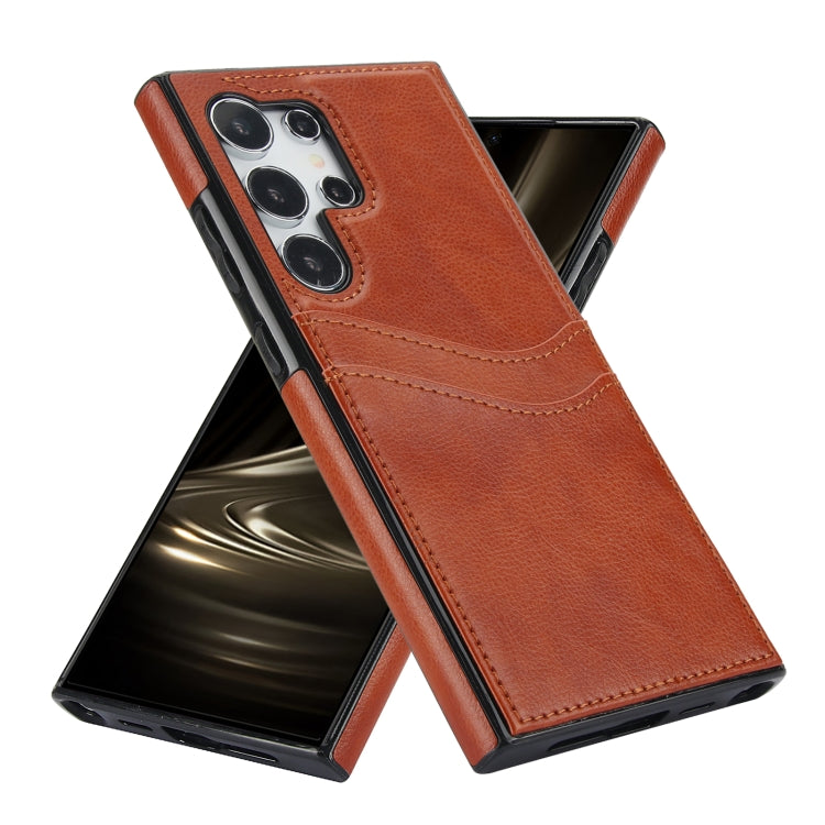 For Samsung Galaxy S24 Ultra 5G Litchi Leather Skin Card Slots Phone Case(Brown) - HoMEdemic™ 