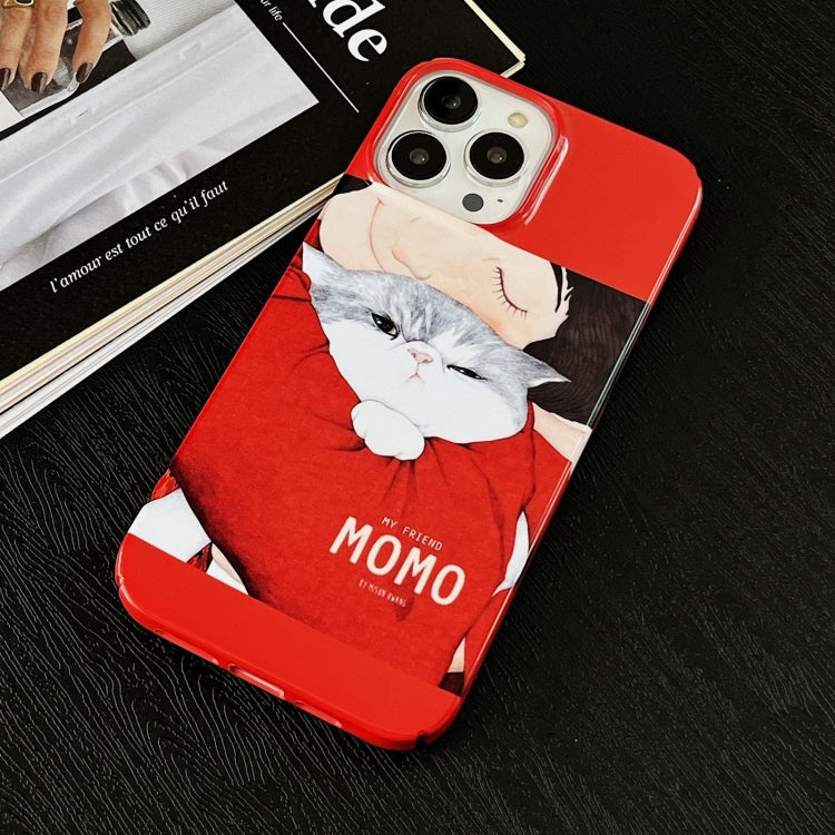 For iPhone 15 Pro Cartoon Film Craft Hard PC Phone Case(Cat) - HoMEdemic™ 