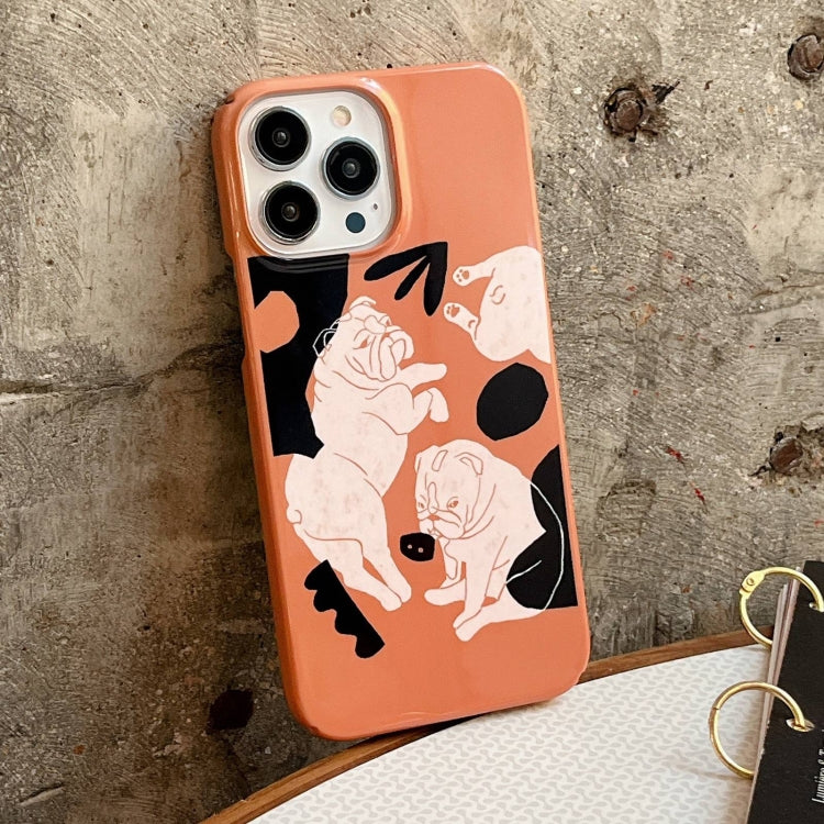 For iPhone 15 Pro Cartoon Film Craft Hard PC Phone Case(Bulldog) - HoMEdemic™ 