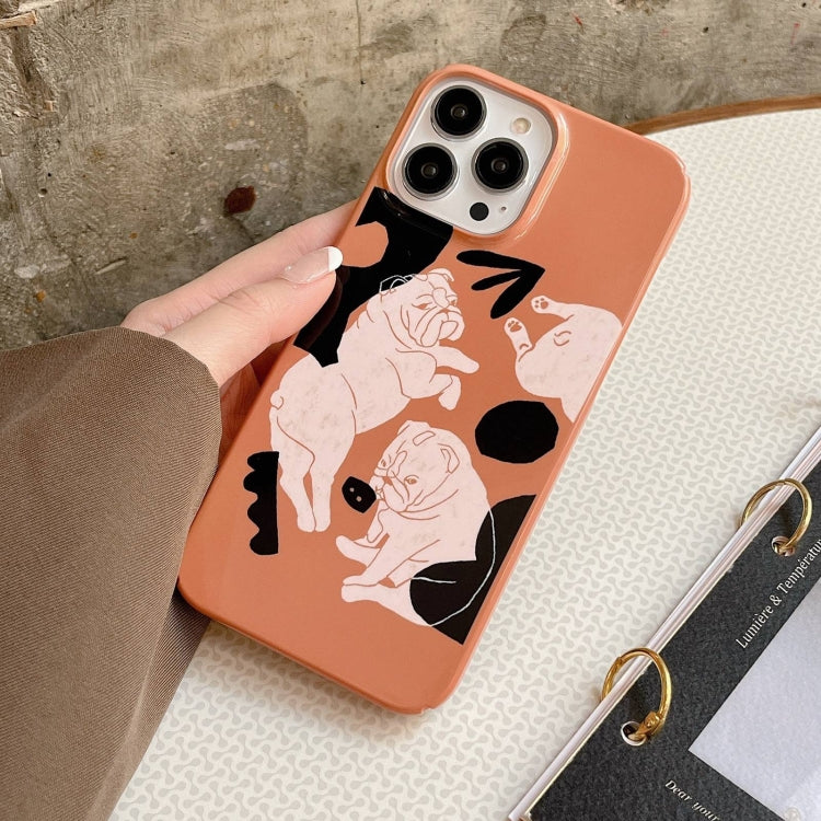 For iPhone 15 Pro Cartoon Film Craft Hard PC Phone Case(Bulldog) - HoMEdemic™ 