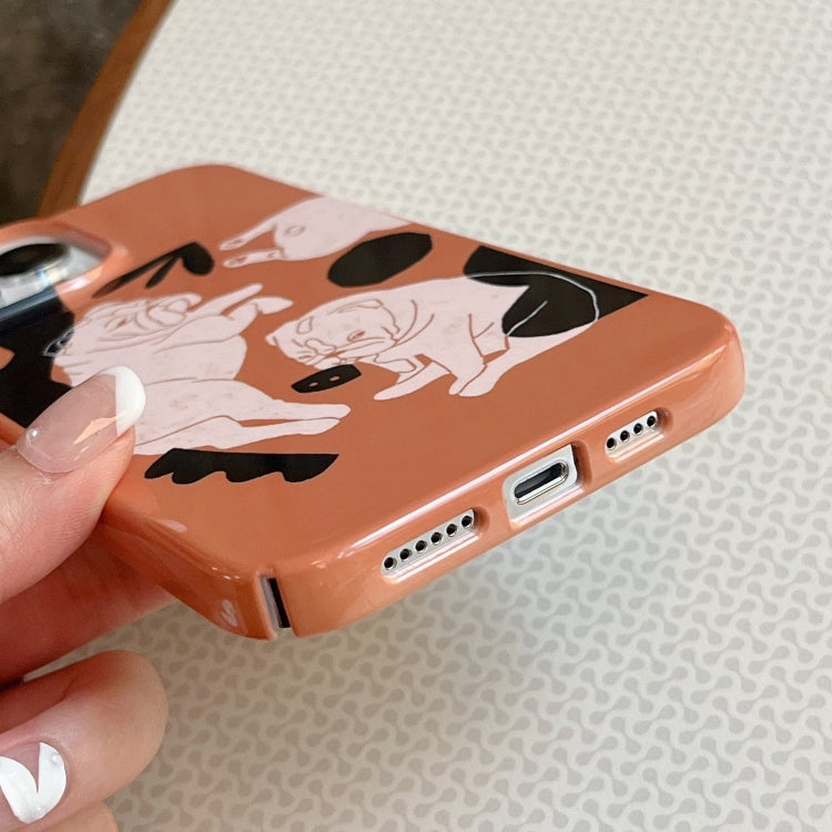 For iPhone 15 Pro Cartoon Film Craft Hard PC Phone Case(Bulldog) - HoMEdemic™ 