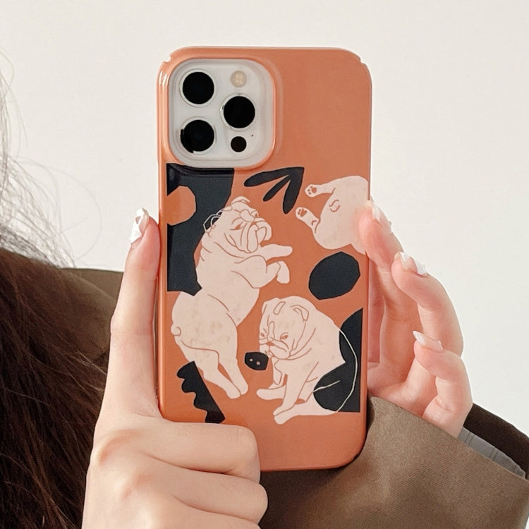 For iPhone 15 Pro Cartoon Film Craft Hard PC Phone Case(Bulldog) - HoMEdemic™ 