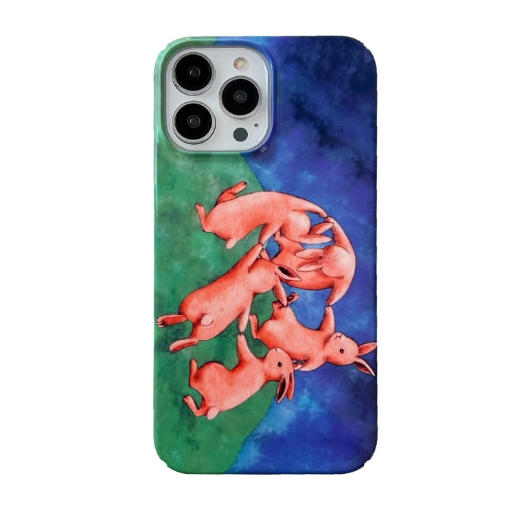 For iPhone 15 Pro Cartoon Film Craft Hard PC Phone Case(Dancing Rabbit) - HoMEdemic™ 