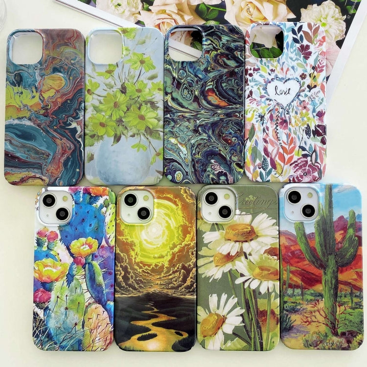 For iPhone 15 Pro Varnishing Water Stick PC Phone Case(Small Chrysanthemum) - HoMEdemic™ 