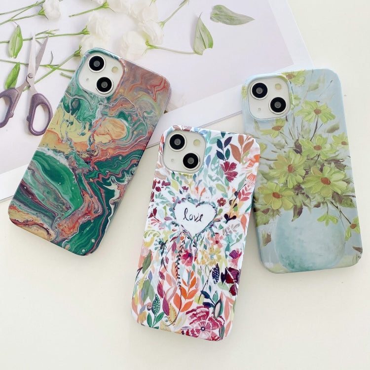 For iPhone 15 Pro Varnishing Water Stick PC Phone Case(Small Chrysanthemum) - HoMEdemic™ 