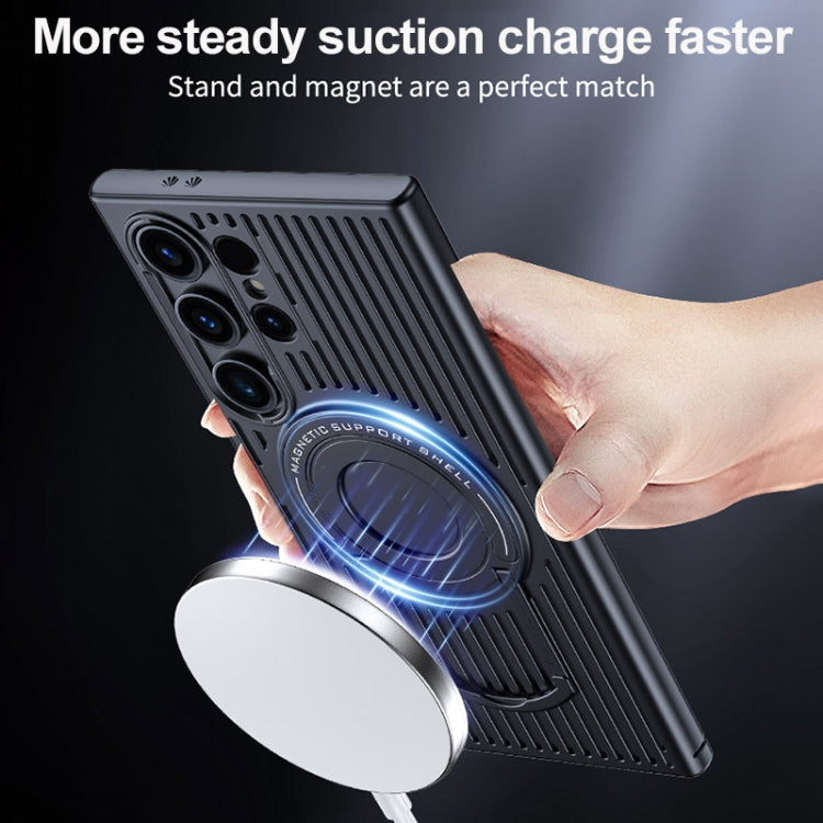 For Samsung Galaxy S24 5G Cooling MagSafe Magnetic Ring Holder PC Phone Case(Purple) - HoMEdemic™ 
