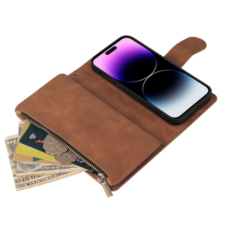 For iPhone 15 Pro Max Multifunctional Multi-Card Wallet Phone Leather Case(Wine Red) - HoMEdemic™ 