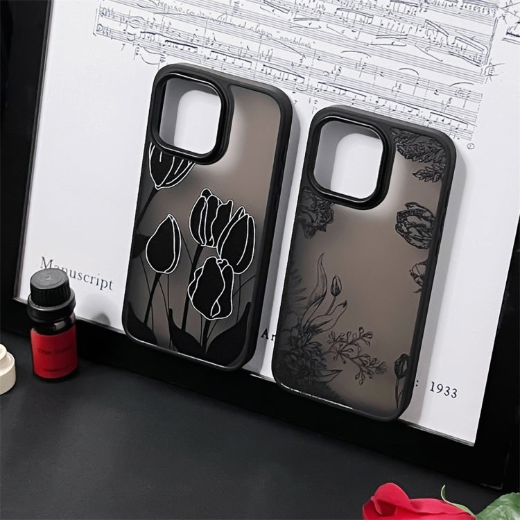 For iPhone 15 Pro Skin Feel Matte TPU+PC Shockproof Phone Case(Tulip) - HoMEdemic™ 