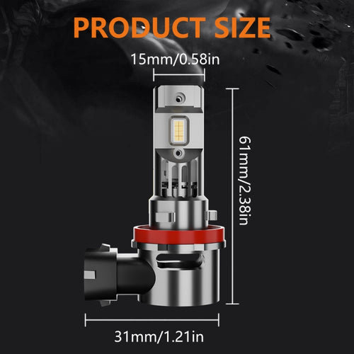 H11 Pair 22W 2000lm 6000K Car LED Direct Plug-in Headlight Bulb - HoMEdemic™ 