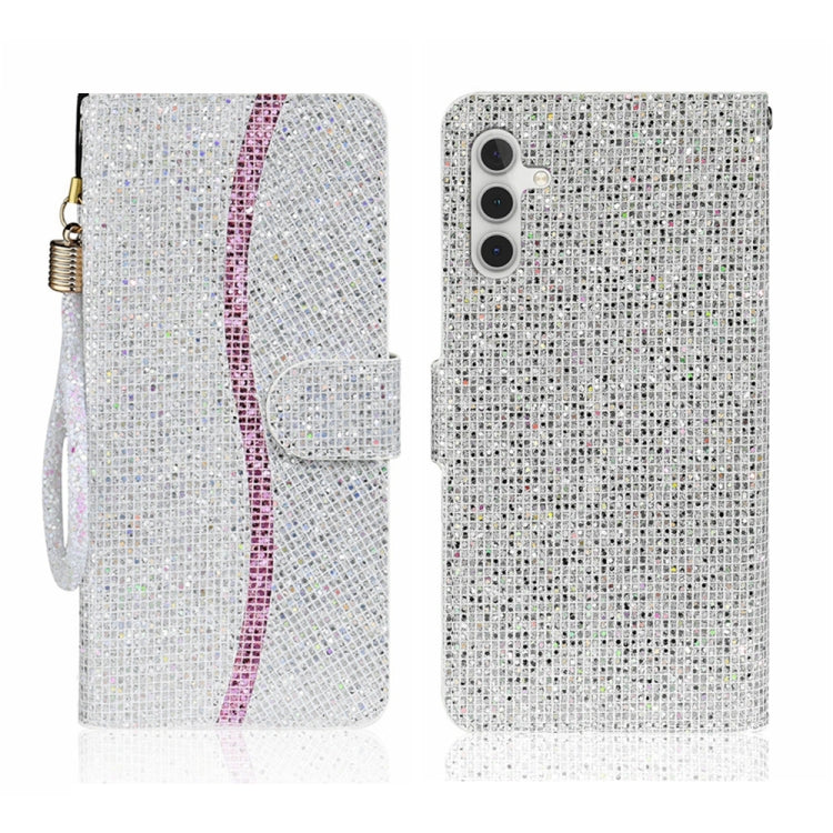 For Samsung Galaxy S24 5G Glitter Powder Filp Leather Phone Case(Silver) - HoMEdemic™ 