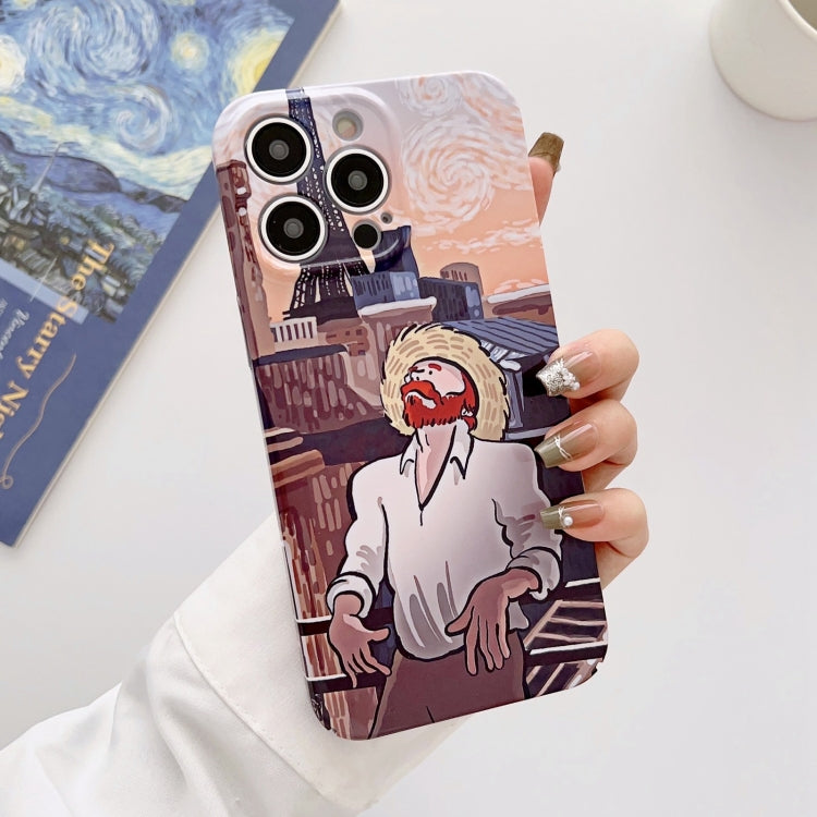 For iPhone 15 Pro Precise Hole Oil Painting Glossy PC Phone Case(Tower) - HoMEdemic™ 