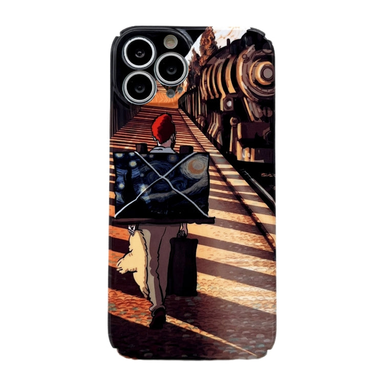 For iPhone 15 Pro Max Precise Hole Glossy PC Phone Case(Train Station) - HoMEdemic™ 