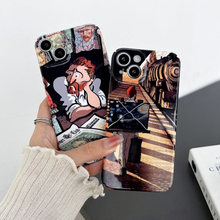 For iPhone 15 Pro Precise Hole Glossy PC Phone Case(Train Station) - HoMEdemic™ 